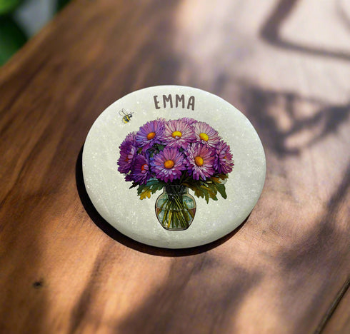 Asters (September) Birth Flower Marble